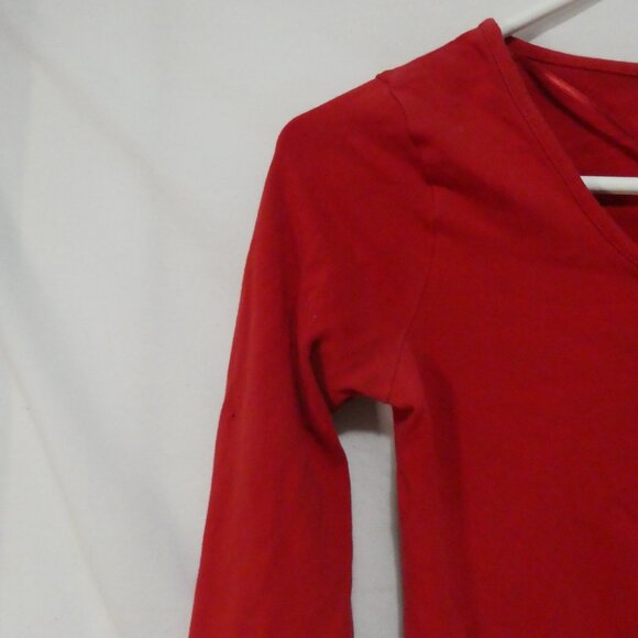 H&M | size 4 | Red Long Sleeve Scoop Neck Tee / T-Shirt - Picture 3 of 16